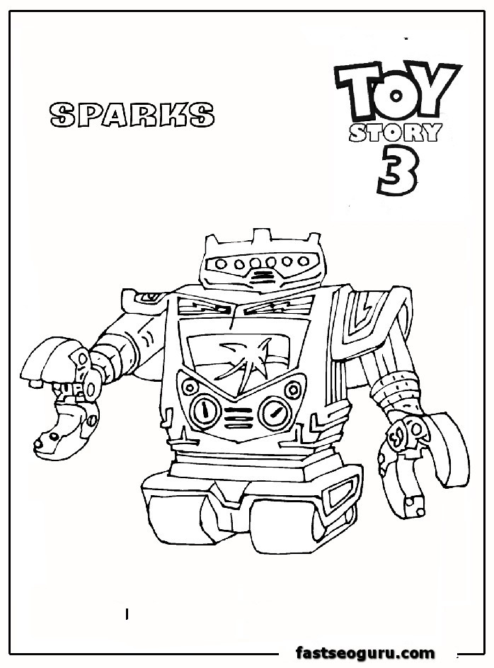 Sparks. Vulcan robot toy story 3 print out coloring pages